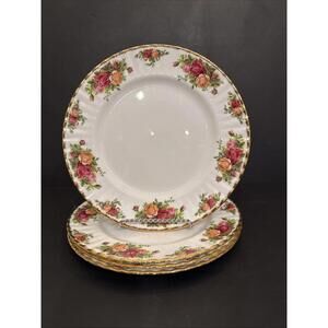 SET OF 4 - Royal Albert OLD COUNTRY ROSES Dinner Plates 10 3/8" England